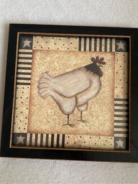 Farmhouse Rooster Wall Art - Neutral Tones 9x9” country